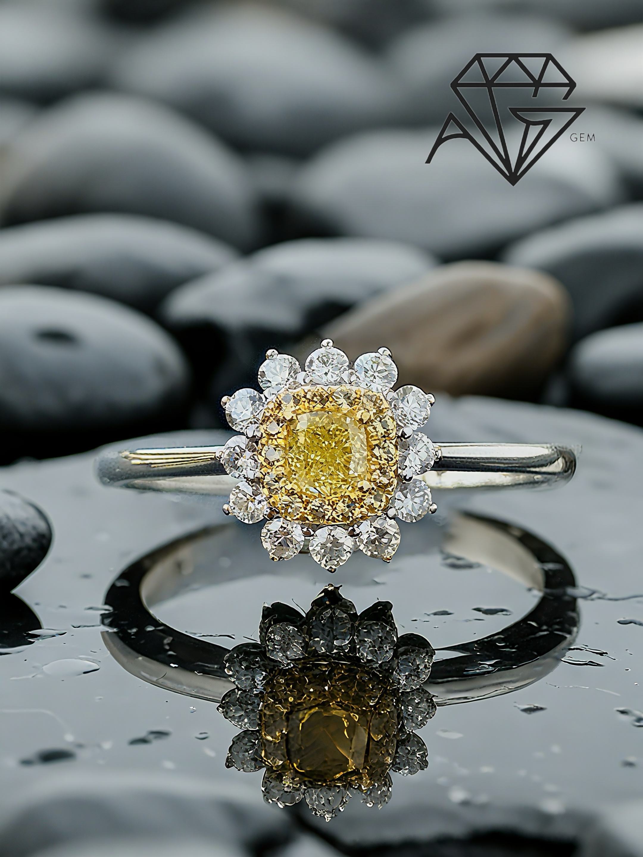 18K White Gold Radiant-Cut Diamond Ring  0.190 Carats