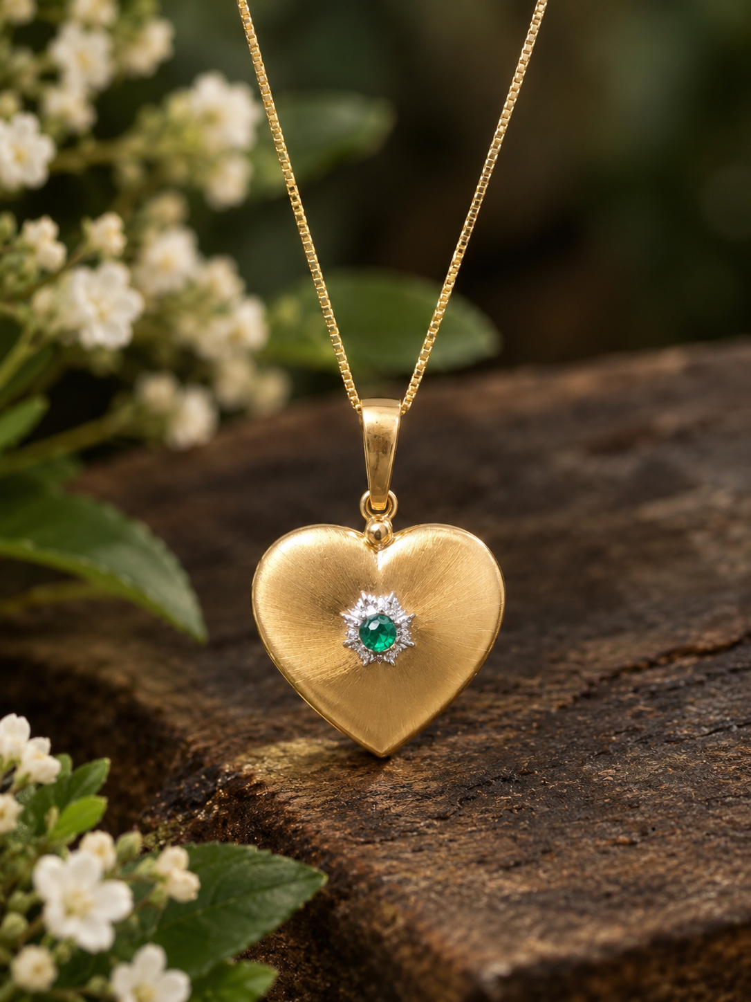 18K Gold Emerald Pendant â€“ 0.100 Carats