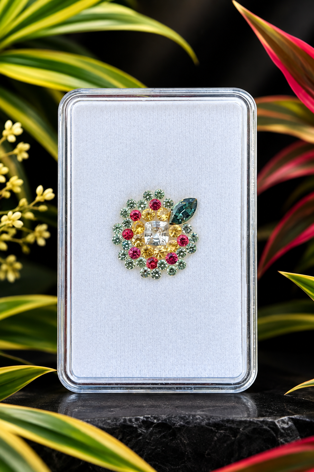 Green, Yellow, Red & White Sapphire Gem Set â€“ 2.67 Carats
